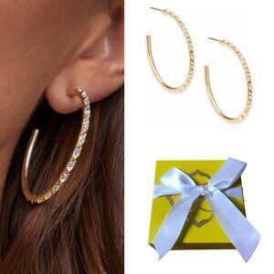 Kendra Scott Veronica Hoop Earrings in Gold with Pouch & box